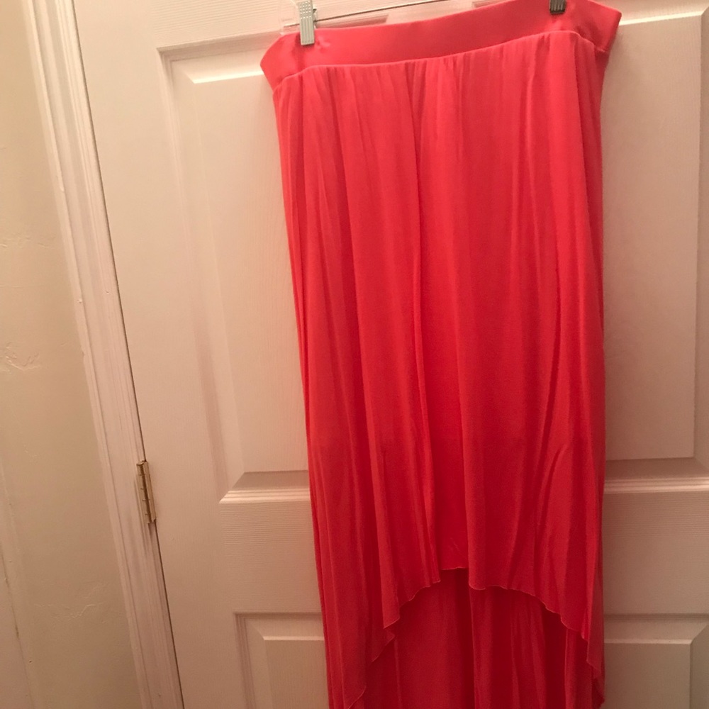 Salmon high/low maxi skirt!